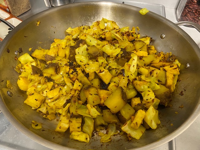 Aloo Patta Gobhi (Indian Spiced Potato Cabbage)