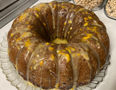 Chocolate Applesauce Walnut Cake