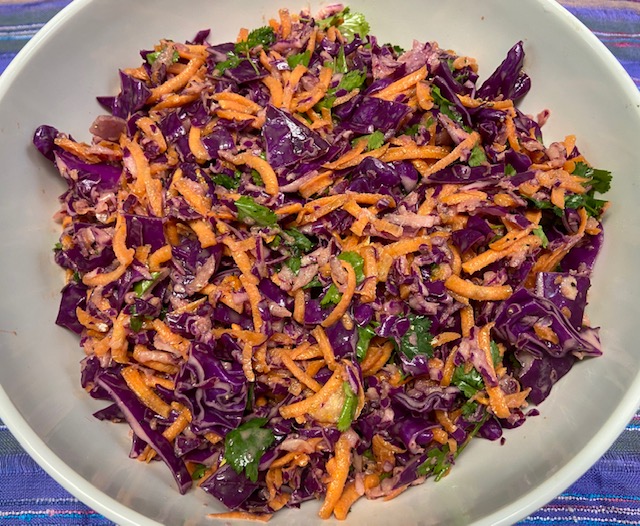 Colorful Coleslaw with Orange & Cilantro Vinaigrette