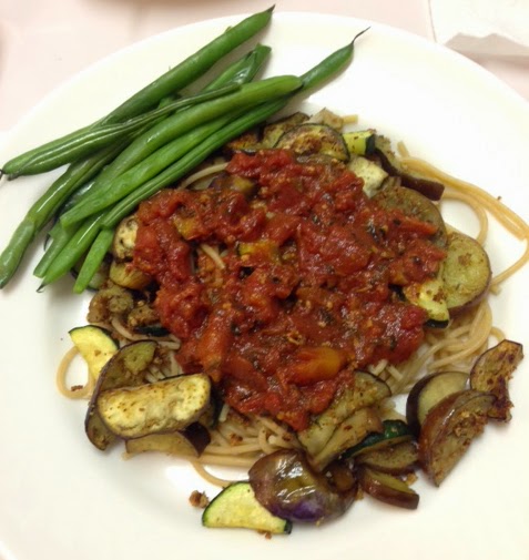 Eggplant & Zucchini Pasta