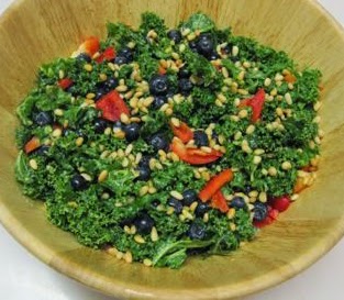 Massaged Kale Salad with Fresh Blueberries