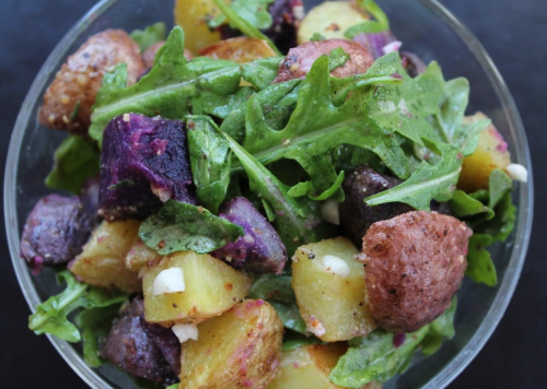 Roasted Garlic Potato Salad w/Arugula