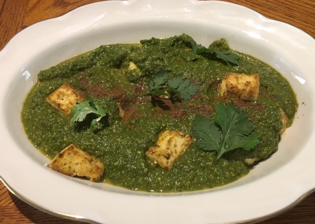 Palak Paneer with Curried Tofu