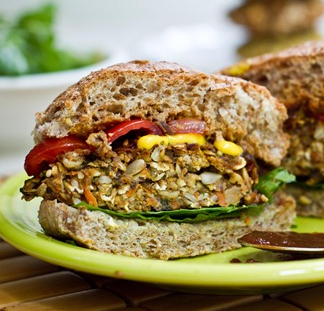 Nutty Black Bean Carrot Veggie Burger